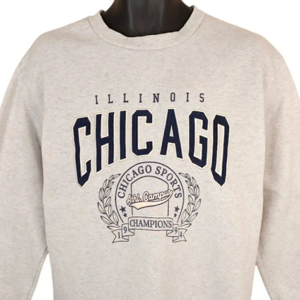 Chicago Illinois Sweatshirt Mens Size Medium Gray Sports Travel Destination